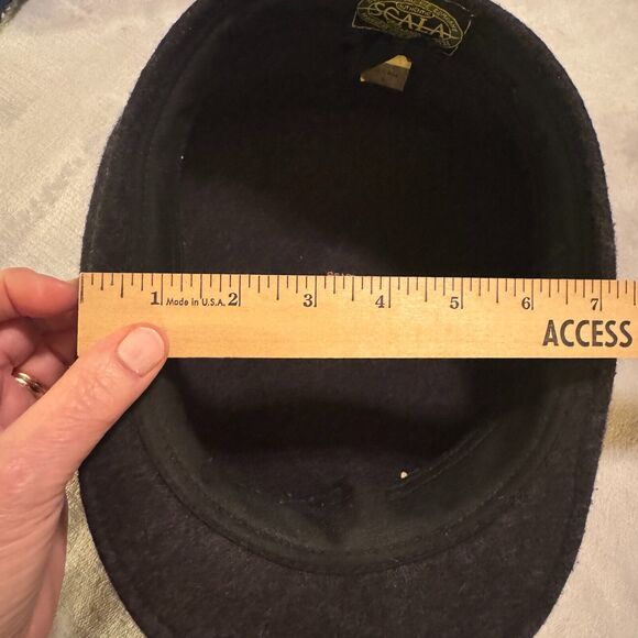 Scala Mens Large Cabbie Hat 100% Wool Cap 4 Seasons Felt Charcoal Gray newsboy - Picture 7 of 7